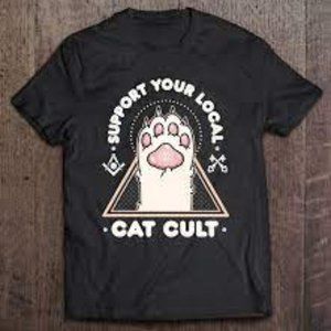 support your local cat cult t-shirt